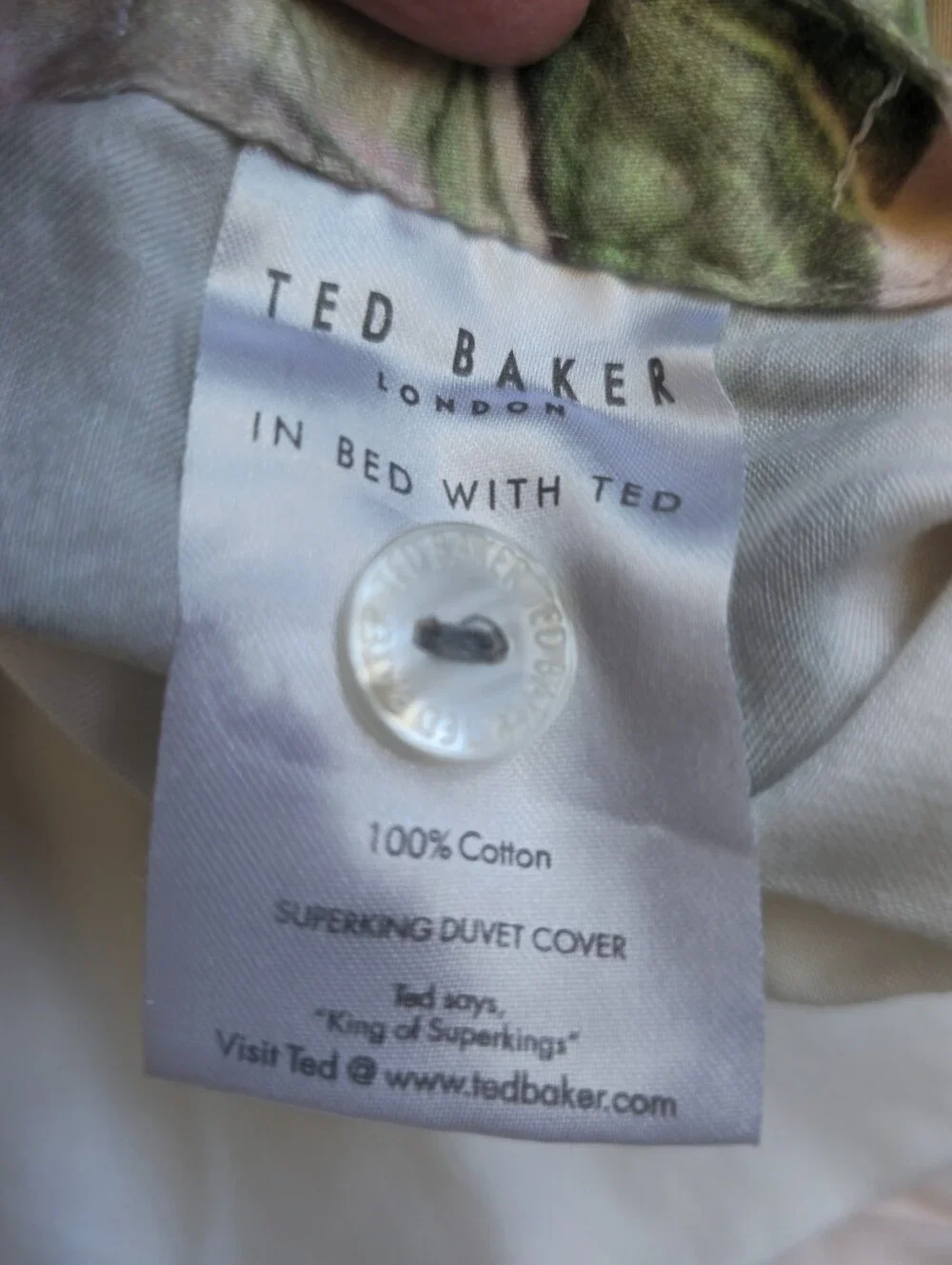Vintage 2015 Ted Baker Pure Peony Super King Duvet Cover +Focus Bouquet Cases